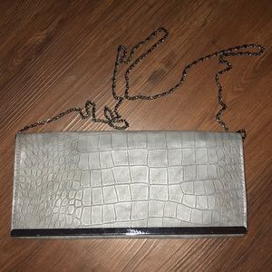 Gray faux alligator skin purse/clutch